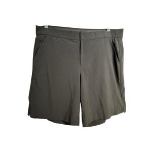 Athleta Tribeca Bermuda Shorts 16 Black Stretch Lightweight Zip Pockets 9" K11